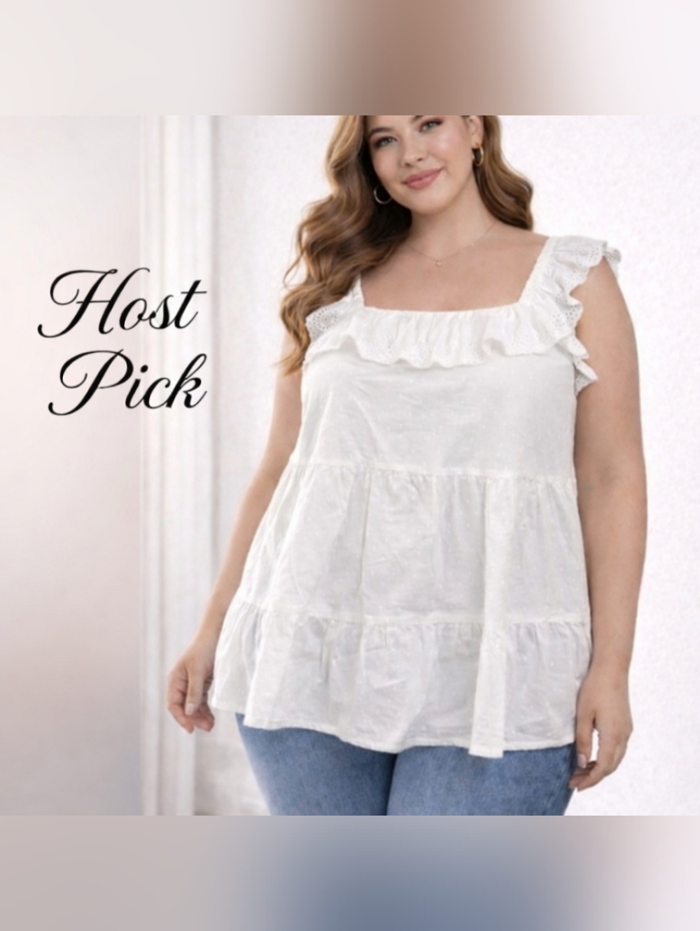 Old Navy White Eyelet Ruffle Blouse 4X | Tiered Summer Top NWT